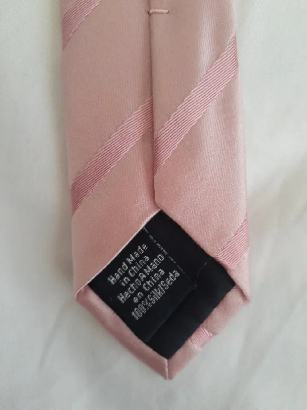 Van Heusen tie pink line pattern silk handmade
